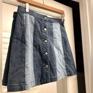 Two tone A Line Denim Skirt